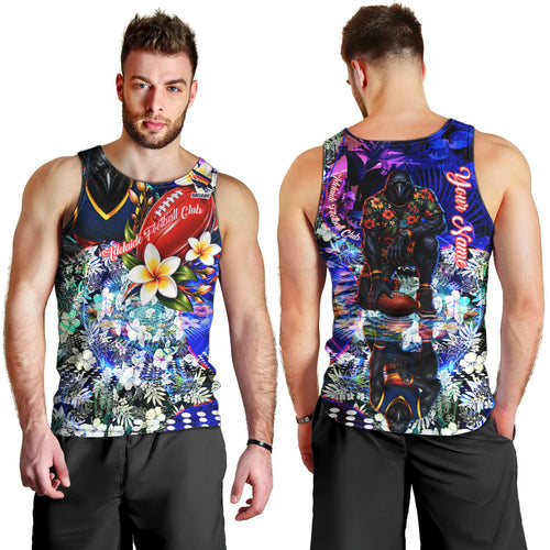 Personalized Adelaide Crow Football Men Tank Top Tropical Hibiscus Flowers - Pacific Fusion Style