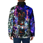 Personalized Adelaide Crow Football Padded Jacket Tropical Hibiscus Flowers - Pacific Fusion Style