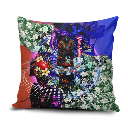 Personalized Adelaide Crow Football Pillow Cover Tropical Hibiscus Flowers - Pacific Fusion Style
