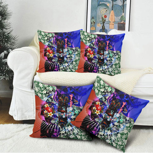Personalized Adelaide Crow Football Pillow Cover Tropical Hibiscus Flowers - Pacific Fusion Style