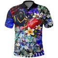 Personalized Adelaide Crow Football Polo Shirt Tropical Hibiscus Flowers - Pacific Fusion Style