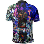Personalized Adelaide Crow Football Polo Shirt Tropical Hibiscus Flowers - Pacific Fusion Style