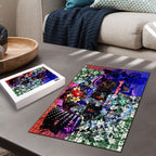 Personalized Adelaide Crow Football Puzzle Tropical Hibiscus Flowers - Pacific Fusion Style