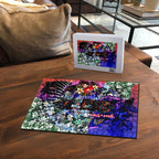 Personalized Adelaide Crow Football Puzzle Tropical Hibiscus Flowers - Pacific Fusion Style