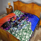 Personalized Adelaide Crow Football Quilt Tropical Hibiscus Flowers - Pacific Fusion Style