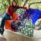 Personalized Adelaide Crow Football Quilt Tropical Hibiscus Flowers - Pacific Fusion Style