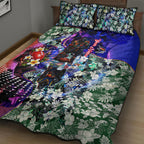 Personalized Adelaide Crow Football Quilt Bed Set Tropical Hibiscus Flowers - Pacific Fusion Style