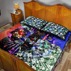 Personalized Adelaide Crow Football Quilt Bed Set Tropical Hibiscus Flowers - Pacific Fusion Style