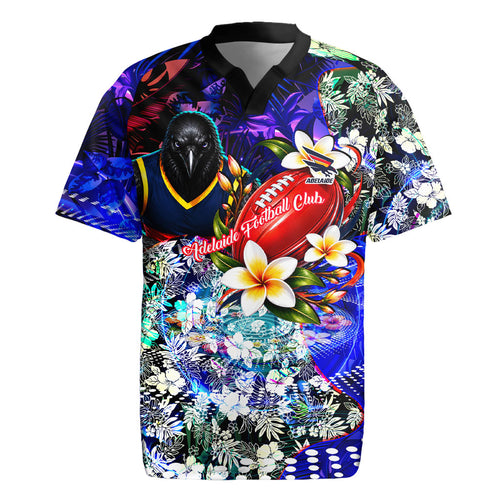 Personalized Adelaide Crow Football Rugby Jersey Tropical Hibiscus Flowers - Pacific Fusion Style