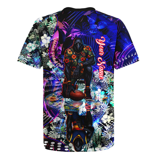 Personalized Adelaide Crow Football Rugby Jersey Tropical Hibiscus Flowers - Pacific Fusion Style