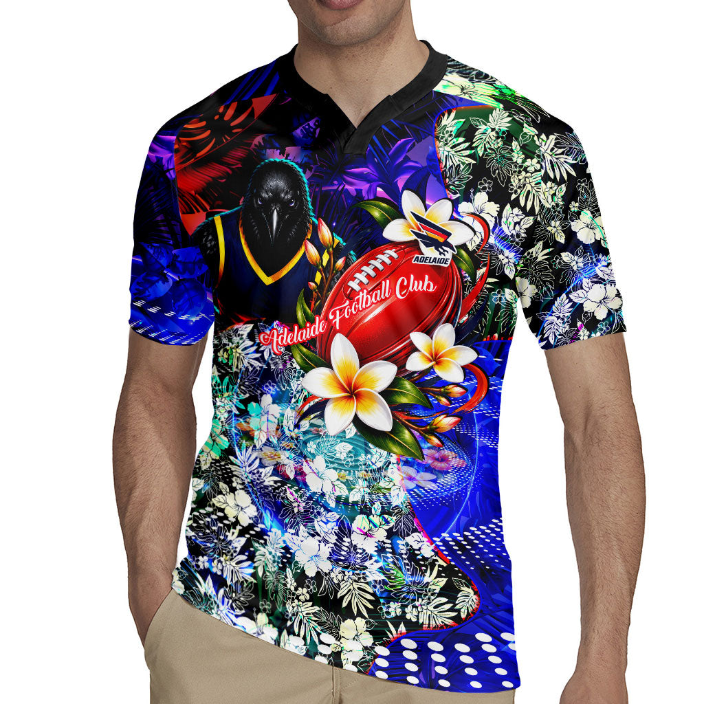 Personalized Adelaide Crow Football Rugby Jersey Tropical Hibiscus Flowers - Pacific Fusion Style