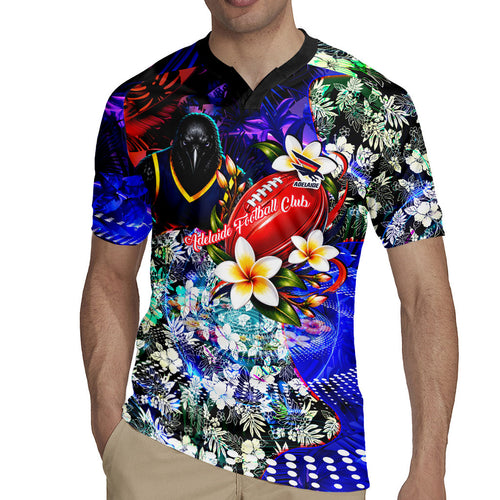 Personalized Adelaide Crow Football Rugby Jersey Tropical Hibiscus Flowers - Pacific Fusion Style