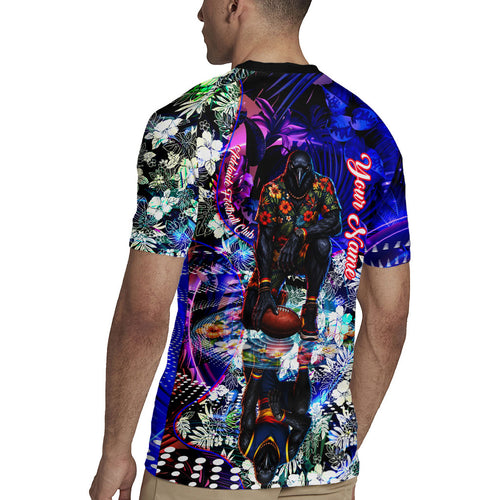 Personalized Adelaide Crow Football Rugby Jersey Tropical Hibiscus Flowers - Pacific Fusion Style