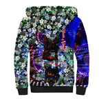 Personalized Adelaide Crow Football Sherpa Hoodie Tropical Hibiscus Flowers - Pacific Fusion Style