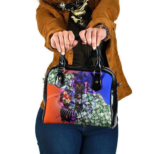 Personalized Adelaide Crow Football Shoulder Handbag Tropical Hibiscus Flowers - Pacific Fusion Style
