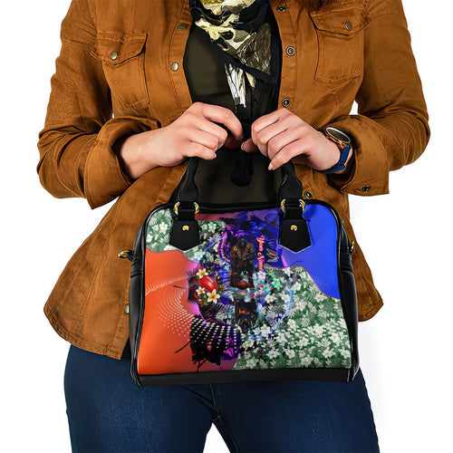 Personalized Adelaide Crow Football Shoulder Handbag Tropical Hibiscus Flowers - Pacific Fusion Style