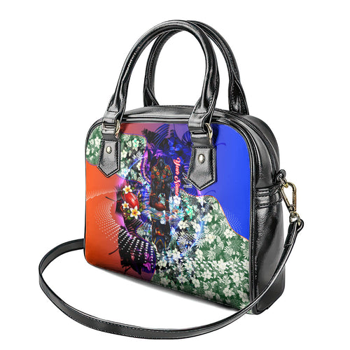 Personalized Adelaide Crow Football Shoulder Handbag Tropical Hibiscus Flowers - Pacific Fusion Style