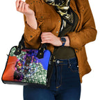 Personalized Adelaide Crow Football Shoulder Handbag Tropical Hibiscus Flowers - Pacific Fusion Style