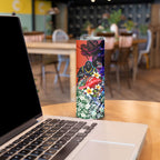 Personalized Adelaide Crow Football Skinny Tumbler Tropical Hibiscus Flowers - Pacific Fusion Style