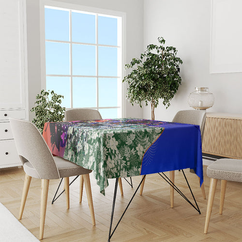 Personalized Adelaide Crow Football Tablecloth Tropical Hibiscus Flowers - Pacific Fusion Style