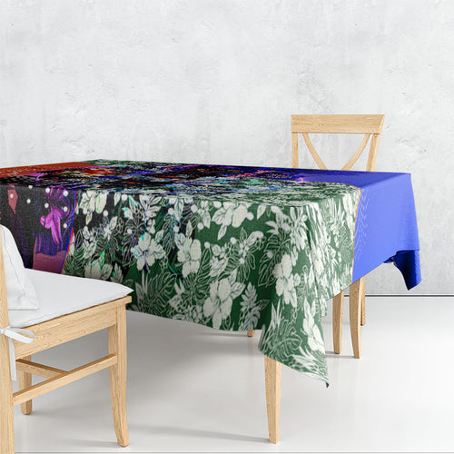 Personalized Adelaide Crow Football Tablecloth Tropical Hibiscus Flowers - Pacific Fusion Style
