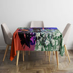 Personalized Adelaide Crow Football Tablecloth Tropical Hibiscus Flowers - Pacific Fusion Style