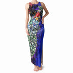 Personalized Adelaide Crow Football Tank Maxi Dress Tropical Hibiscus Flowers - Pacific Fusion Style