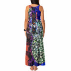 Personalized Adelaide Crow Football Tank Maxi Dress Tropical Hibiscus Flowers - Pacific Fusion Style