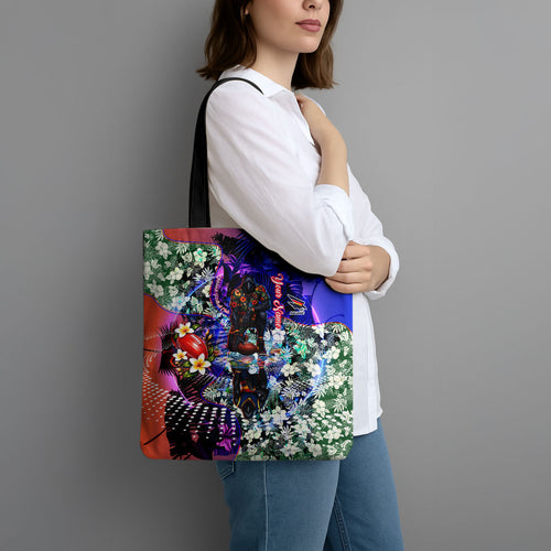Personalized Adelaide Crow Football Tote Bag Tropical Hibiscus Flowers - Pacific Fusion Style