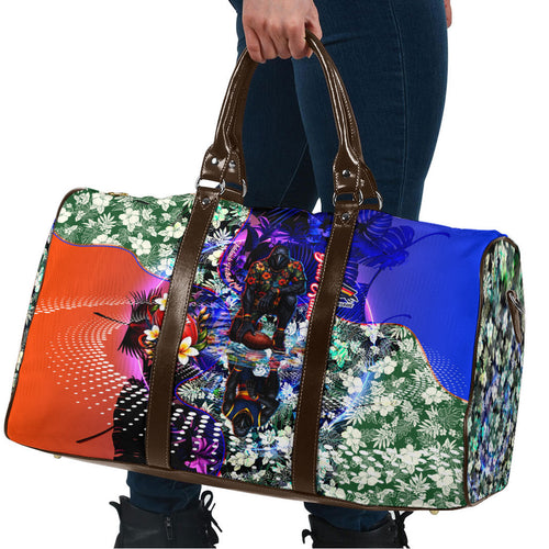 Personalized Adelaide Crow Football Travel Bag Tropical Hibiscus Flowers - Pacific Fusion Style