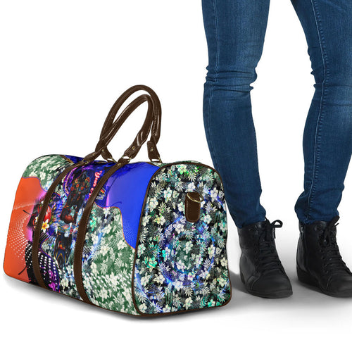 Personalized Adelaide Crow Football Travel Bag Tropical Hibiscus Flowers - Pacific Fusion Style