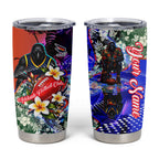 Personalized Adelaide Crow Football Tumbler Cup Tropical Hibiscus Flowers - Pacific Fusion Style
