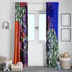 Personalized Adelaide Crow Football Window Curtain Tropical Hibiscus Flowers - Pacific Fusion Style