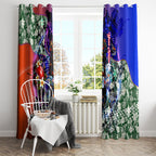 Personalized Adelaide Crow Football Window Curtain Tropical Hibiscus Flowers - Pacific Fusion Style