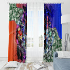 Personalized Adelaide Crow Football Window Curtain Tropical Hibiscus Flowers - Pacific Fusion Style