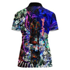 Personalized Adelaide Crow Football Women Polo Shirt Tropical Hibiscus Flowers - Pacific Fusion Style