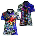 Personalized Adelaide Crow Football Women Polo Shirt Tropical Hibiscus Flowers - Pacific Fusion Style