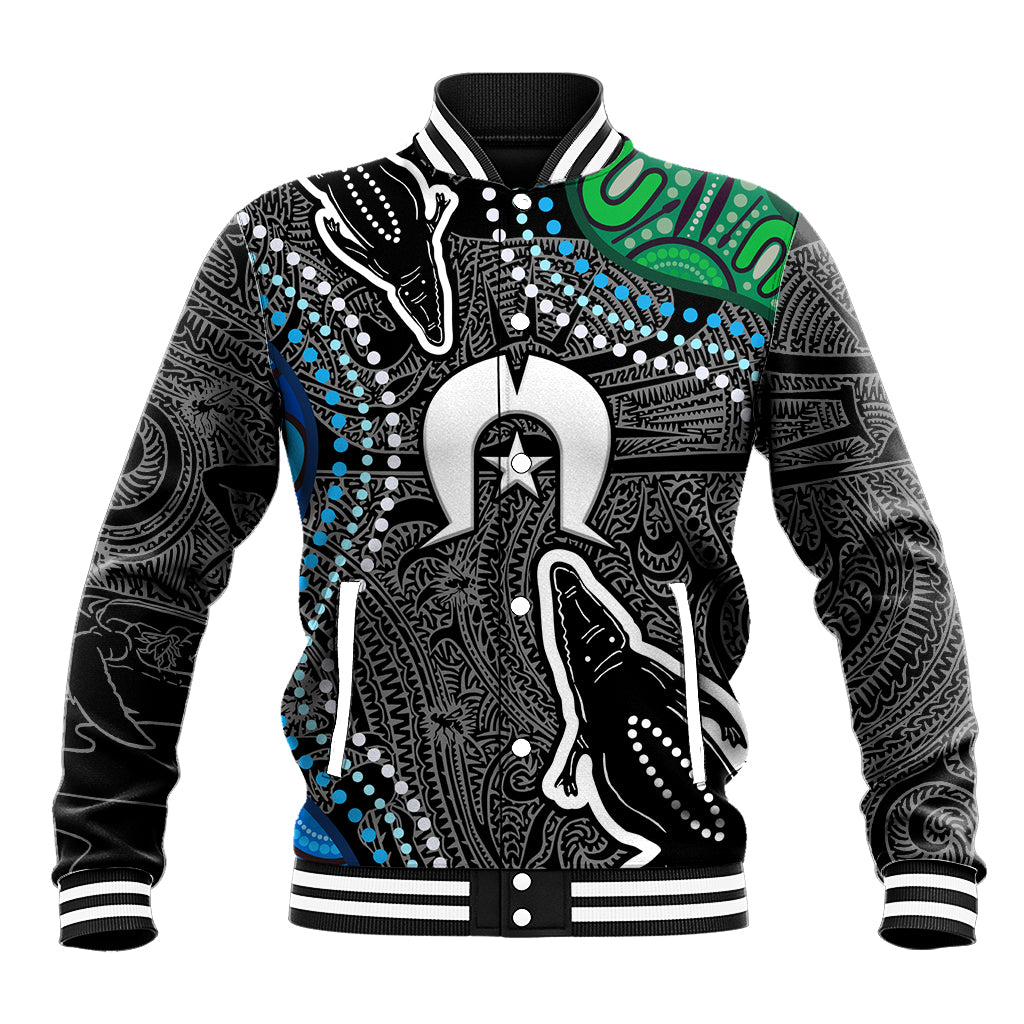 Torest Trait Islands Mix Crocodine Aboriginal Pattern Baseball Jacket