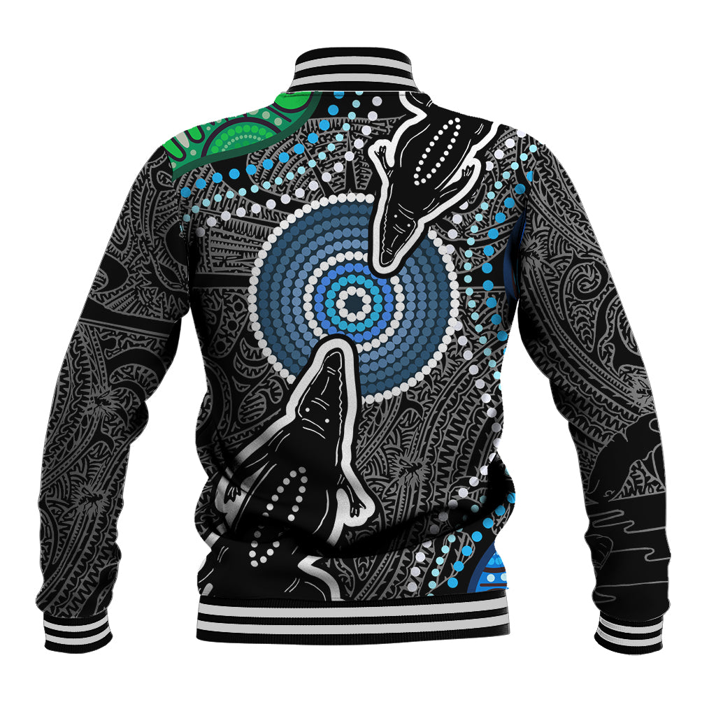 Torest Trait Islands Mix Crocodine Aboriginal Pattern Baseball Jacket