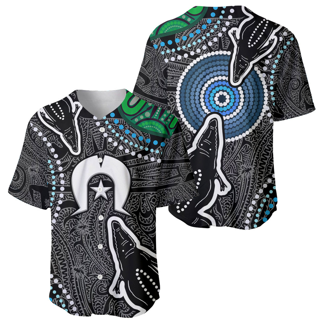 Torest Trait Islands Mix Crocodine Aboriginal Pattern Baseball Jersey