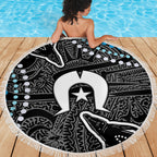 Torest Trait Islands Mix Crocodine Aboriginal Pattern Beach Blanket