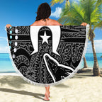 Torest Trait Islands Mix Crocodine Aboriginal Pattern Beach Blanket