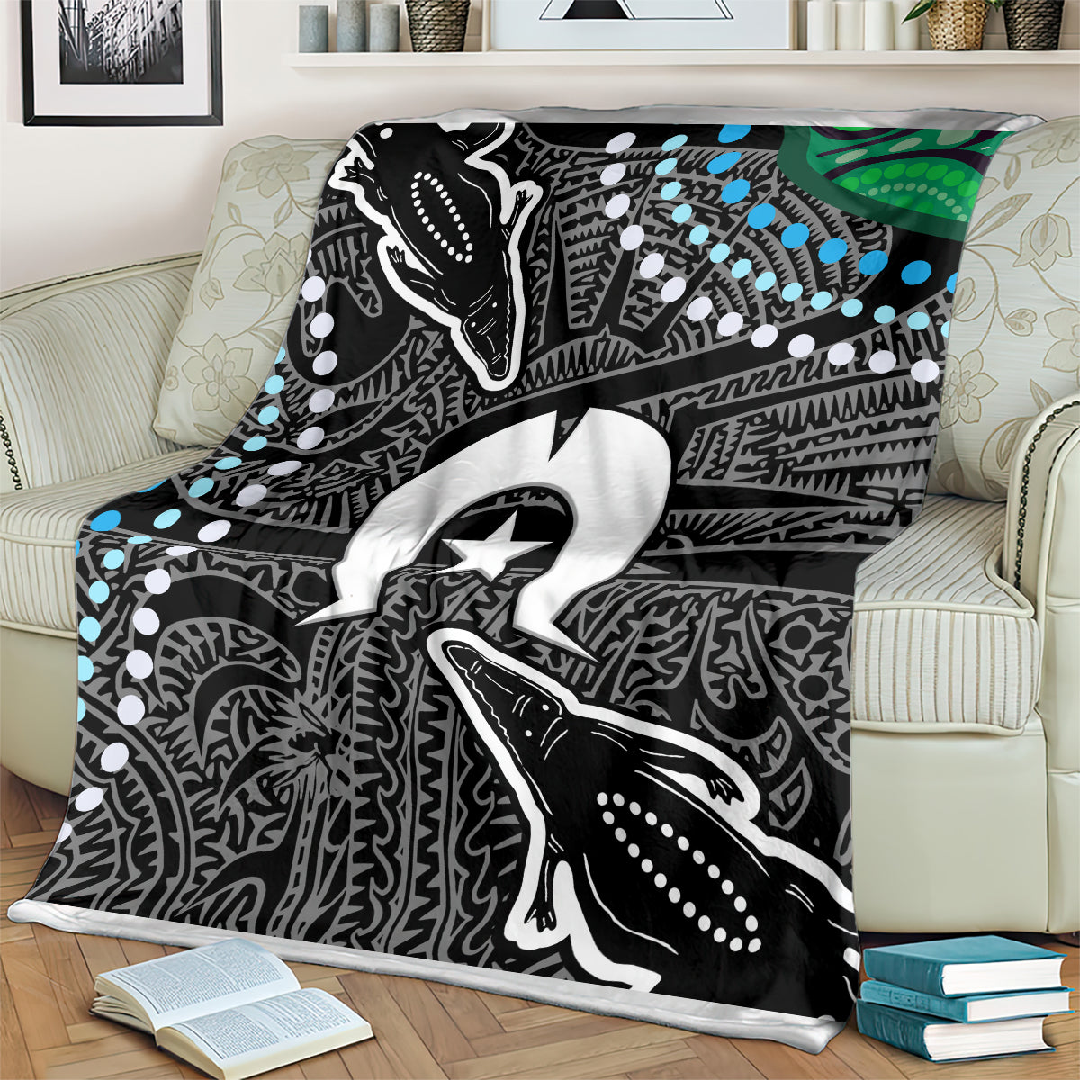 Torest Trait Islands Mix Crocodine Aboriginal Pattern Blanket