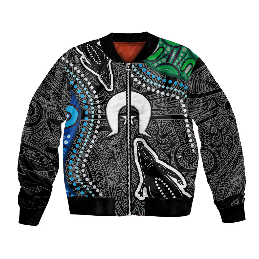 Torest Trait Islands Mix Crocodine Aboriginal Pattern Bomber Jacket