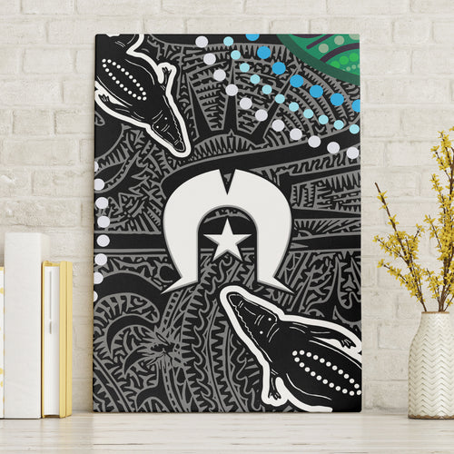 Torest Trait Islands Mix Crocodine Aboriginal Pattern Canvas Wall Art