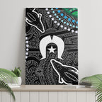Torest Trait Islands Mix Crocodine Aboriginal Pattern Canvas Wall Art