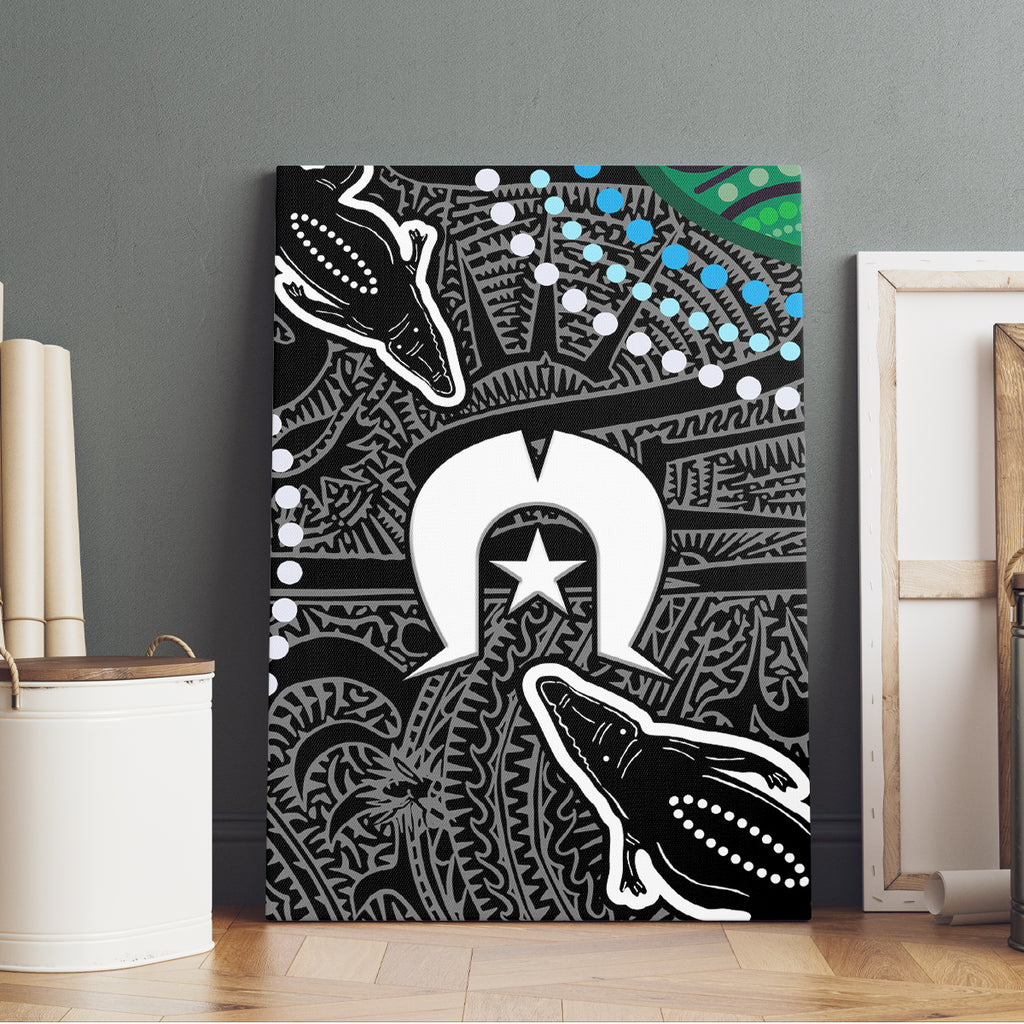 Torest Trait Islands Mix Crocodine Aboriginal Pattern Canvas Wall Art