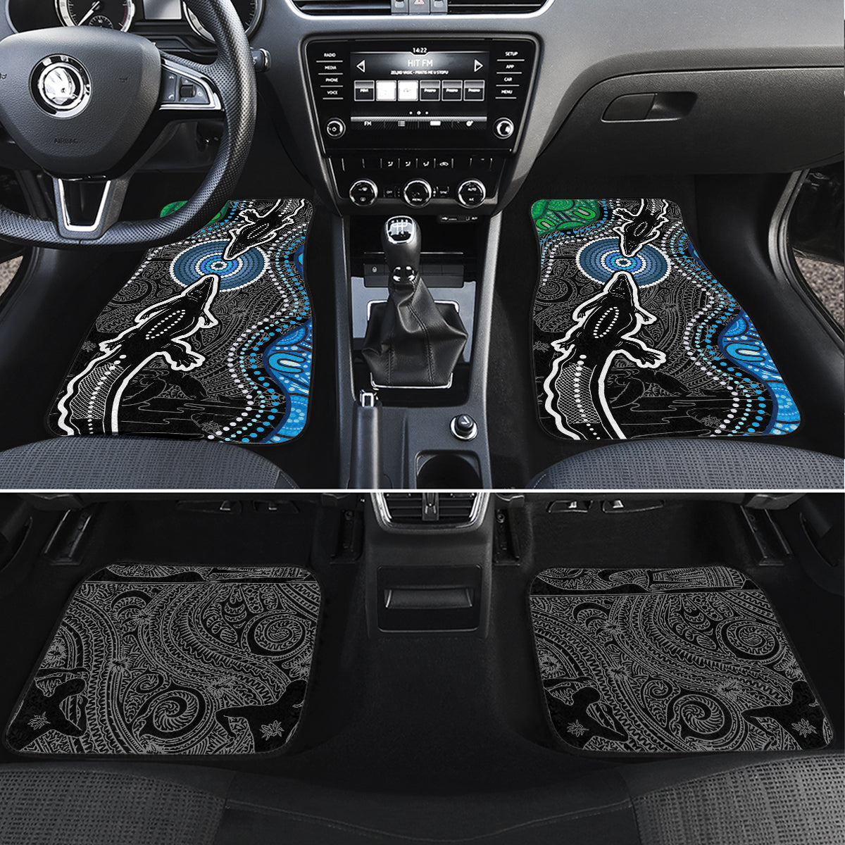 Torest Trait Islands Mix Crocodine Aboriginal Pattern Car Mats