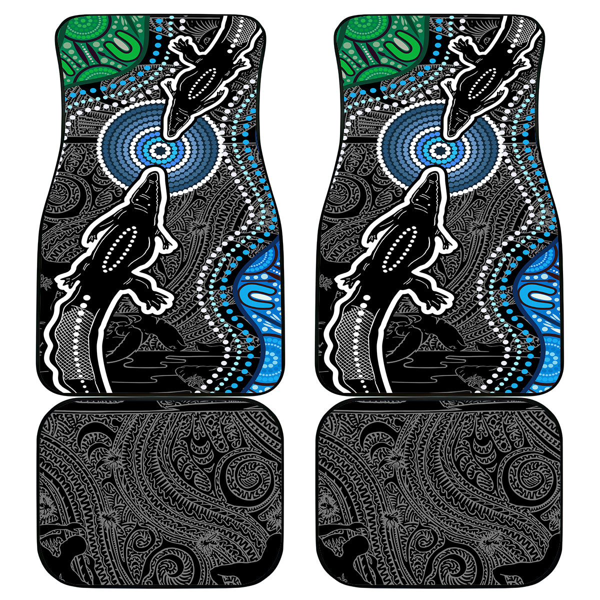 Torest Trait Islands Mix Crocodine Aboriginal Pattern Car Mats