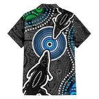 Torest Trait Islands Mix Crocodine Aboriginal Pattern Family Matching Off Shoulder Maxi Dress and Hawaiian Shirt